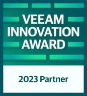 Veeam Innovation Award 2023 Partner award badge. 