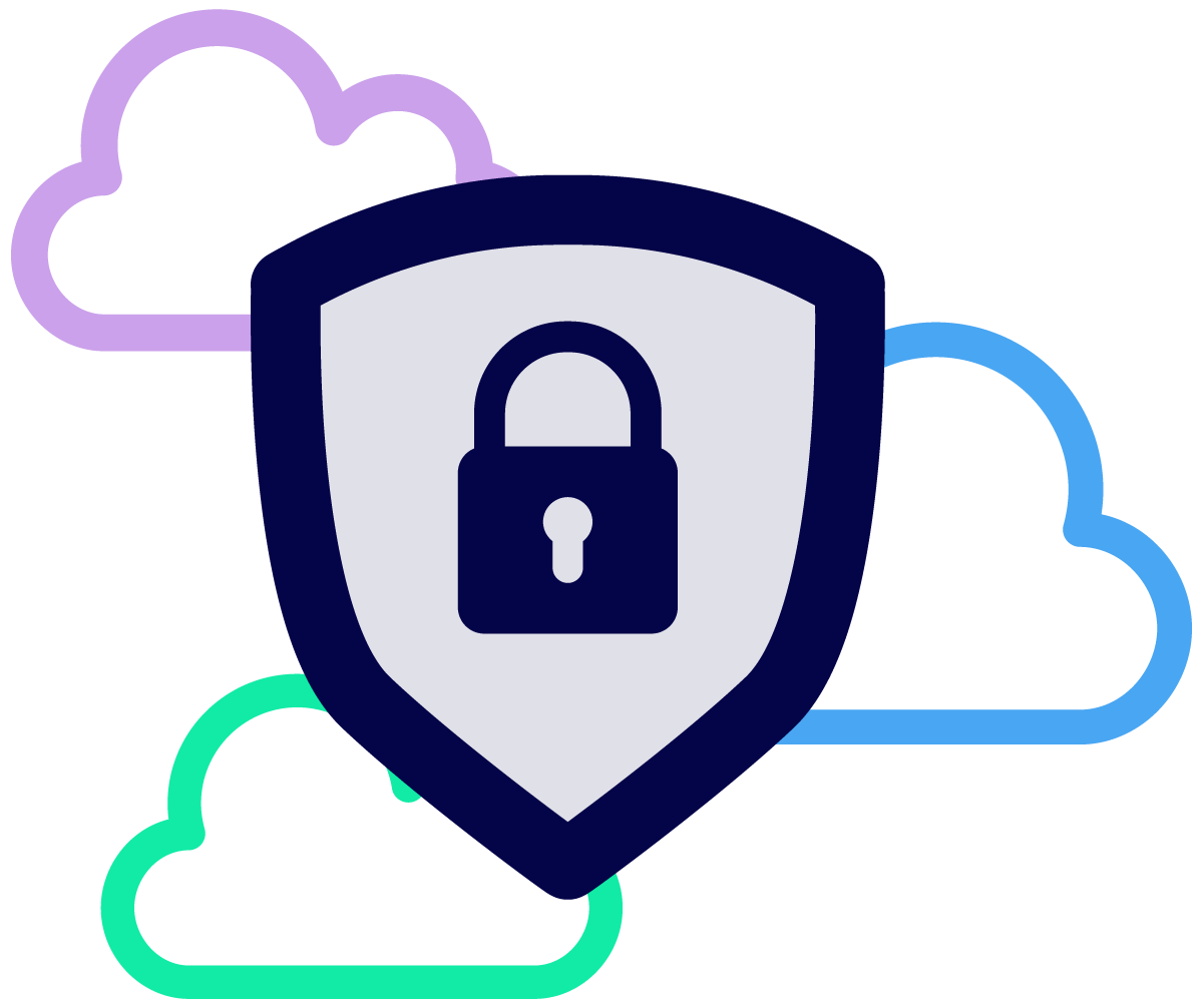 Simplified Cloud Security Icon